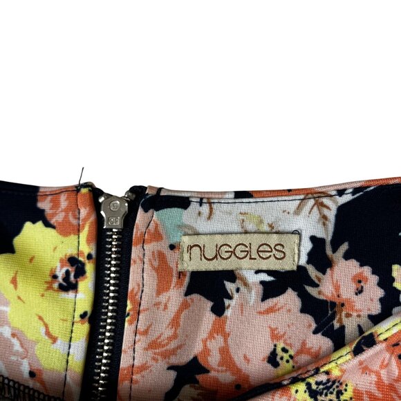 Nuggles skirt set women’s XL blue pink floral print long sleeve peplum blouse - Picture 5 of 11